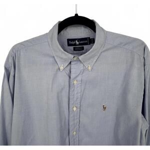 Ralph Lauren Shirt Mens L Light Blue Oxford Yarmouth Button Down Cotton Casual
